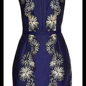 Ted Baker Short Navy and Gold mini dress